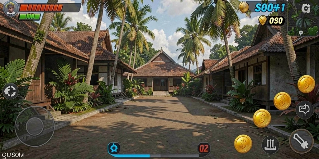 Screenshot menampilkan karakter utama dalam misi berlari.